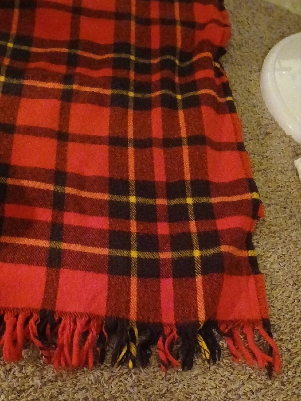 Red Plaid Holiday Throw Blanket - Brand Unspecified